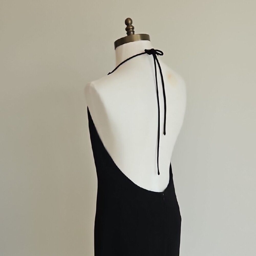 Club Monaco Black Sleeveless Halter Sheath Dress - Picture 3 of 4